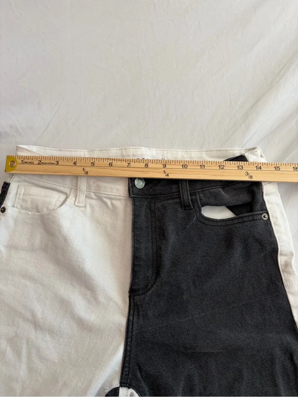 Cello White and Black Two-Tone Jeans